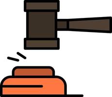 ação leilão tribunal martelo martelo juiz lei legal modelo de banner de ícone de vetor de cor plana