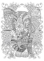 mandala de elefante para colorir vetor