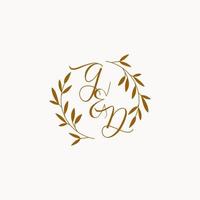 logotipo do monograma de casamento inicial gd vetor