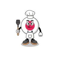 ilustração de mascote do chef de bandeira do Japão vetor