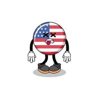 a ilustração do mascote da bandeira dos estados unidos está morta vetor