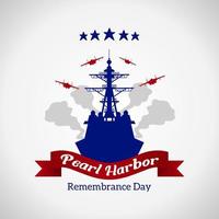 tema do dia da lembrança de pearl harbour. ilustração vetorial. adequado para cartaz, banners, fundo e cartão de felicitações. vetor