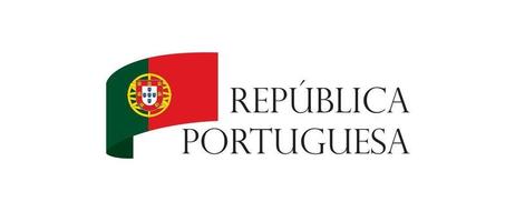 bandeira de viagens portugal. letras república portuguesa com bandeira nacional. ilustração vetorial sobre fundo branco vetor