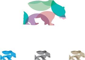 logotipo do urso, vetor de urso colorido