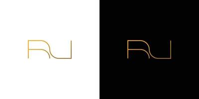 design simples e moderno do logotipo das iniciais da letra ru vetor