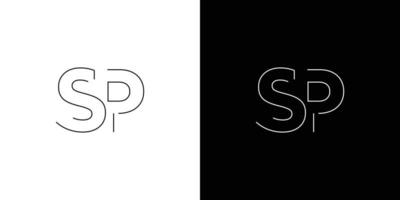 design simples e moderno do logotipo das iniciais da letra sp vetor