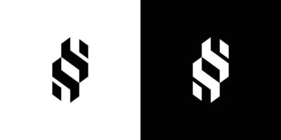 design de logotipo moderno e forte com iniciais ss vetor