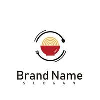 símbolo de design de logotipo de comida de macarrão vetor