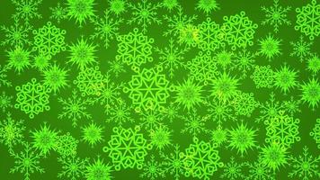 fundo de natal. feriado festivo e decoração de feliz ano novo. padrão de flocos de neve na iluminação verde para design gráfico de cartões vetor