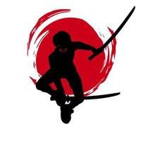 samurai o herói da espada para design colorido de camiseta. ilustração em vetor abstrato.