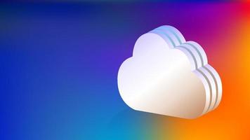 fundo de negócios com o conceito de tecnologias de nuvem. ilustração 3d de nuvem de dados azul e laranja para site ou pôster. ilustração vetorial vetor