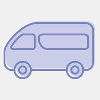 carrinha de ícone. elementos de transporte. ícones em estilo de dois tons. bom para impressões, cartazes, logotipo, sinal, propaganda, etc. vetor