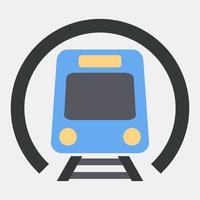 metrô de ícone. elementos de transporte. ícones em estilo simples. bom para impressões, cartazes, logotipo, sinal, propaganda, etc. vetor