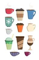 delicioso ícone de copo de papel de café copo caneca chocolate quente com leite chá smoothie bebida design de ilustração vetorial vetor