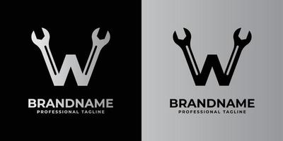 logotipo da chave w da letra w, adequado para qualquer negócio relacionado à chave inglesa com as iniciais w. vetor