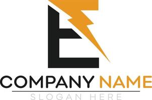 design de logotipo de tipografia elétrica letra e vetor