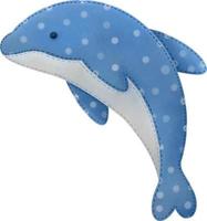 ilustração de golfinho em aquarela. gráficos subaquáticos de animais fofos vetor