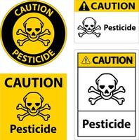 sinal de símbolo de pesticida de cuidado no fundo branco vetor