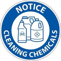 observe o sinal de produtos químicos de limpeza no fundo branco vetor