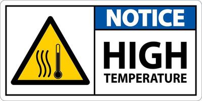 observe o símbolo de alta temperatura e o sinal de segurança do texto. vetor