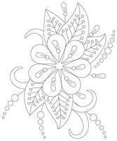 página de coloração floral mehndi para adultos vetor