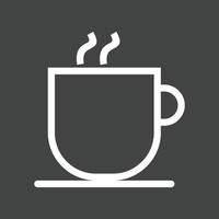ícone invertido de linha de xícaras de café vetor