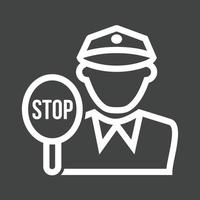 ícone invertido da linha da polícia de trânsito vetor