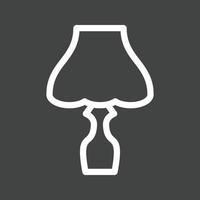 ícone invertido de linha de lâmpada de mesa vetor