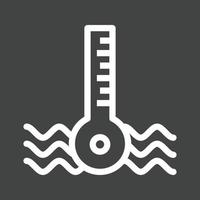 ícone invertido da linha de temperatura do carro vetor