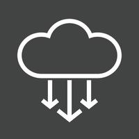 ícone invertido de linha de entrada de nuvem vetor