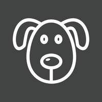 ícone invertido de linha de cara de cachorro vetor