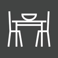 mesa de jantar i linha ícone invertido