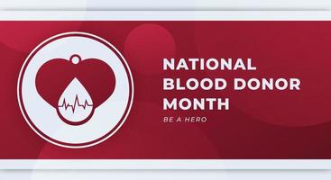 Feliz mês de doador de sangue nacional, ilustração de design vetorial de celebração de janeiro. modelo para plano de fundo, cartaz, banner, publicidade, cartão ou elemento de design de impressão vetor