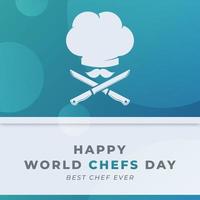 feliz dia internacional dos chefs ilustração de design vetorial de celebração de outubro. modelo para plano de fundo, cartaz, banner, publicidade, cartão ou elemento de design de impressão vetor