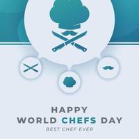 feliz dia internacional dos chefs ilustração de design vetorial de celebração de outubro. modelo para plano de fundo, cartaz, banner, publicidade, cartão ou elemento de design de impressão vetor