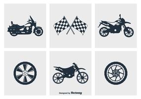 Ícones do vetor da silhueta da motocicleta