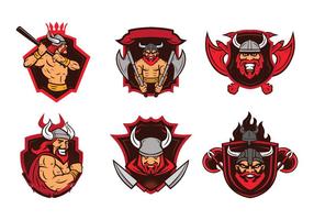 Viking badge mascot vector