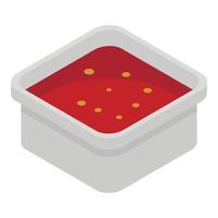 ícone de molho vermelho, estilo isométrico vetor