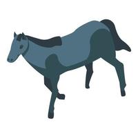 ícone de cavalo pequeno preto, estilo isométrico vetor