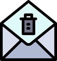 mensagem de correio excluir modelo de banner de ícone de vetor de ícone de cor plana