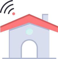 modelo de banner de ícone de vetor de ícone de cor plana de casa de sinal de serviço wi-fi