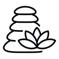 ícone de massagem de pilha de pedras, estilo de estrutura de tópicos vetor