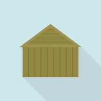 ícone de armazém de madeira de fazenda, estilo simples vetor