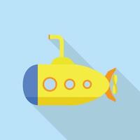 ícone submarino amarelo, estilo simples vetor