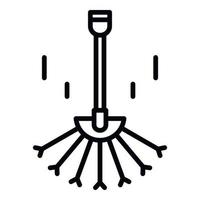 ícone de ancinho de folha, estilo de estrutura de tópicos vetor