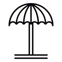 ícone de guarda-chuva de praia, estilo de estrutura de tópicos vetor