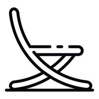 ícone de cadeira desdobrada, estilo de estrutura de tópicos vetor