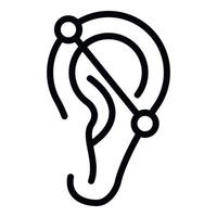 ícone de piercing de orelha de linha, estilo de contorno vetor