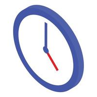 ícone do relógio de parede do hospital, estilo isométrico vetor