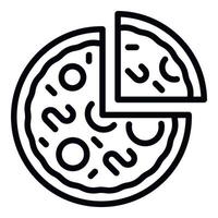 ícone de pizza italiana, estilo de estrutura de tópicos vetor